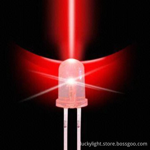 5mm Round Hyper Red LED with 632nm Wavelength, 15° Viewing Angle